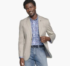 Washed Cotton Dobby Blazer