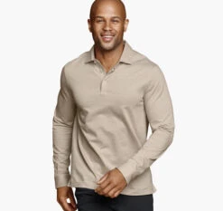 Herringbone Long-Sleeve Polo